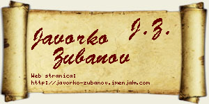 Javorko Zubanov vizit kartica
